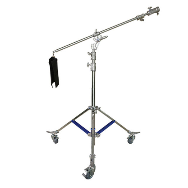 555cm Heavy-duty Stainless Steel C-type Light Stand, Suitable for Studio Use, 10kg Load Capacity, with Wheels.