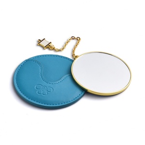 New Design Customized Unbreakable Round Shape PU Leather Bag Single Side <b>Mirror</b> - Product Image 5