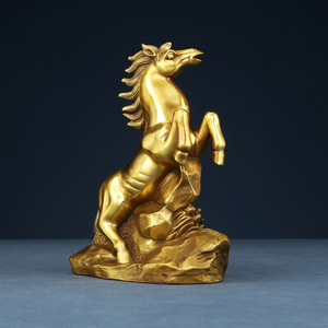 Figura de Caballo de Latón Copper World, Hecha a Mano, Decoración de Animal del Zodiaco para Sala de Estar, Oficina, Hogar - Product Image 2