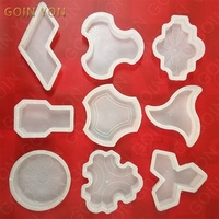 Moule de chaussée bloc de pavé Silicone Interlock plâtre carrelage moule de pavage en plastique