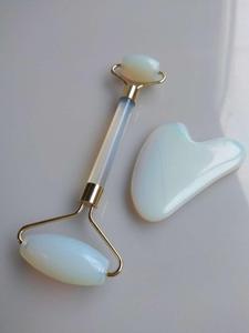 Gros Visage <span class=keywords><strong>Silim</strong></span> Massage Double Tête Opalite Jade Visage Massage Rouleau - Product Image 2
