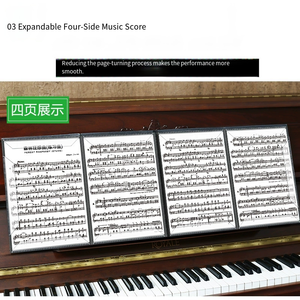 Porte-partitions pliable portable à 6 pages, organiseur de partitions de piano extensible pour une visualisation et une édition faciles - Product Image 5