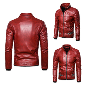 Autunno e inverno nuovo stile stile stile tinta unita giacca e giacca in pelle da <span class=keywords><strong>uomo</strong></span> con <span class=keywords><strong>collo</strong></span> di <span class=keywords><strong>pelliccia</strong></span> di dimensioni europee - Product Image 2