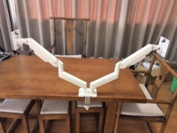 Support de bras double pour moniteur Ergofirst, blanc, 32 pouces, inclinaison à 90 degrés, en acier allié, nouveau support de bureau pour ordinateur