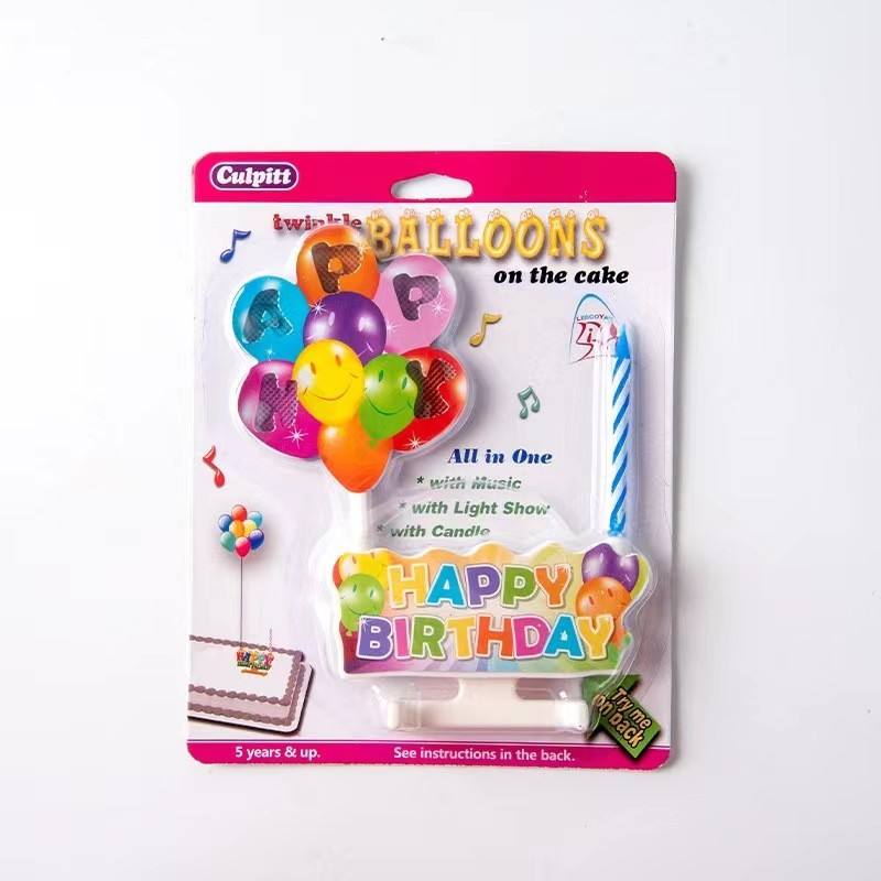 Globo de música brillante vela azul