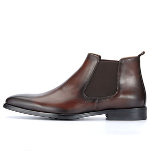 איטלקי מסוגנן mens מעור עגל ילסי מגפונים על נעלי קרסול על נעלי קרסול, שכבה העליונה cowhide קרסול מרטין נעליים - Product Image 2