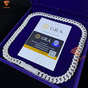 <span class=keywords><strong>925</strong></span> argento Moissanite cubano catena a maglie per gli uomini 8mm 12mm 14mm 15mm 16mm 18mm 20mm ghiacciato Hip Hop Vvs Moissanite collane pregiate - Product Image 2