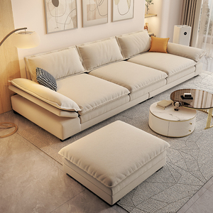 أريكة عصرية مريحة من قماش الشنيل مع مقعد ومسند للقدمين - Product Image 4