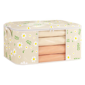 Caja organizadora de edredones para el hogar, rectangular, de gran capacidad, bolsa de almacenamiento de ropa para armario, con cremallera y asa para mudanzas y embalaje. - Product Image 2