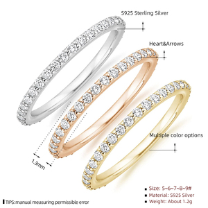 Bague d'éternité empilable de luxe en argent sterling 925 <span class=keywords><strong>GR13</strong></span>, sertie de diamants et de zircons, pour fiançailles et mariage, bijoux fins pour femmes - Product Image 6