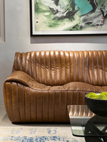 Ensemble de canapés Chesterfield de luxe, style antique, cuir véritable pleine fleur, canapé vintage