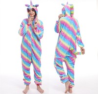 Pyjama Combinaison Unisexe en Flanelle pour Adulte, Modèle Licorne Jigurumi Kigurumi, Vêtement de Nuit Une Pièce, Costumes d'Halloween/Noël, Vente en Gros