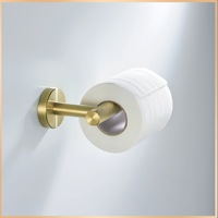 Porte-papier toilette mural rond moderne en acier inoxydable 304 brossé or KEGAO pour salle de bain