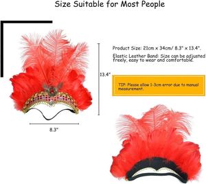 New Design <b>Feather</b> Headpiece Supplies Red for Costume Party Carnival <b>Headband</b> - Product Image 2