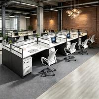Meubles de bureau modernes, postes de travail informatiques, cloisons, table de bureau pour 4 personnes, bureau pour 2 à 8 personnes, utilisation au bureau ou à domicile