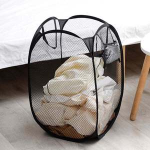 110g <b>Foldable</b> Mesh <b>Laundry</b> <b>Baskets</b> <b>Laundry</b> Fold Pop up Storage Bag <b>Laundry</b> <b>Basket</b> Bag with Handle solid color - Product Image 5