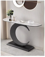 Table console semi-circulaire moderne en métal de luxe, meubles pour la maison, salon, entrée, couloir