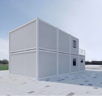 Villa Conteneur Haut de Gamme à Deux Étages avec Mur en Verre, Escalier et Balcon pour Complexes Hôteliers et Bureaux Temporaires