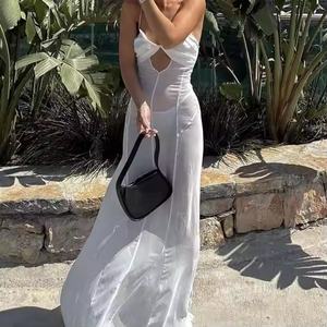 Nouvelle arrivée, prix bas, robe en satin de haute qualité, robe de soirée sexy sans manches, dos nu, maxi, haut de gamme pour femmes - Product Image 2