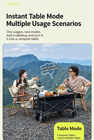 Table pliante robuste pour le camping et les pique-niques, chariots de camping - Conception en acier au carbone pliable, mobilier d'extérieur portable