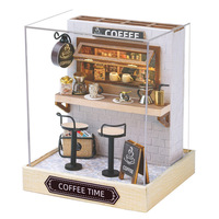 Casa de Madera en Miniatura, Nuevo Modelo Happy Pavilion, Juguete de Ensamblaje Hecho a Mano, Casa Pequeña, Regalo Creativo de Cumpleaños, 17x15x5.5cm, para Todas las Edades