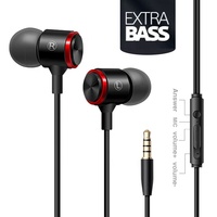 Écouteurs intra-auriculaires filaires Cantell 3,5 mm avec microphone et basses, design sportif, matériau TPE, moule exclusif pour