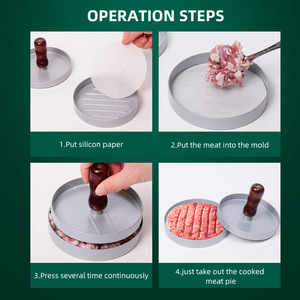 Xuyên biên giới độc quyền cho <span class=keywords><strong>Amazon</strong></span> kim loại thịt patty Báo Chí Vòng mô hình cho bánh mì kẹp thịt bé gạo khuôn cho bánh mì kẹp thịt và thịt - Product Image 3