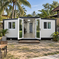 Maison préfabriquée extensible de 20 pieds, structure en acier, maison modulaire écologique, design contemporain, 2 chambres, séjour