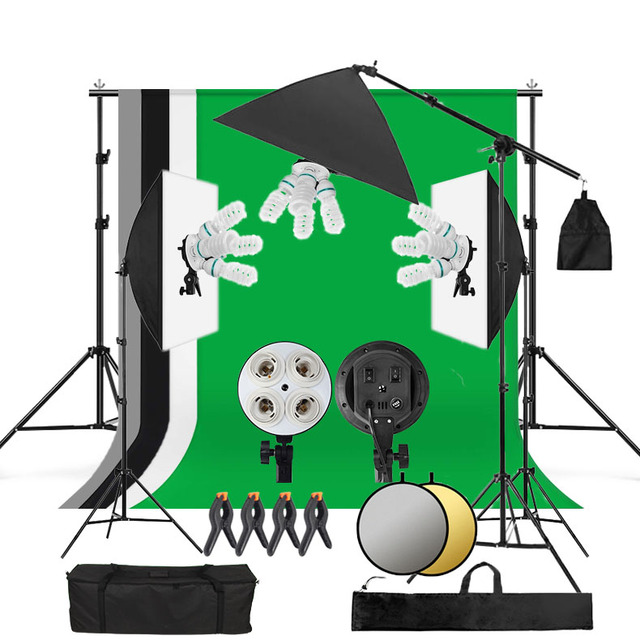 Photography Studio Equipment Professional for Lighting Kit 5500K Background Backdrop Stand Reflector for Indoor Studio