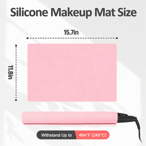 Customized Molding Calendering Waterproof Silicone Makeup Mat 400x300mm Easy Clean <b>Table</b> <b>Protector</b> for Home Salon Makeup Artists - Product Image 2