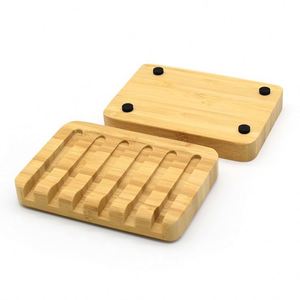 Wholesale Self Draining <b>Bamboo</b> Bath <b>Soap</b> Holder Bar <b>Soap</b> <b>Dish</b> for Shower - Product Image 3