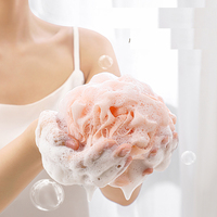 Bola Pancuran PE warna ganda besar multifungsi, bola mandi bentuk bunga banyak warna, Eksfoliasi mandi Luffa Loofa loifa