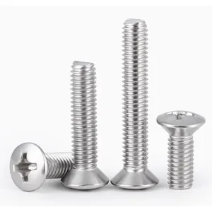 Stainless Steel A193 A914 B8 A453 A286 ASTM AISI ANSI Cross Recessed Slotted Torx Raised Flat CSK Countersunk Head Machine Screw