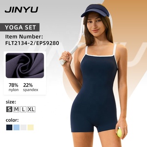 Custom OEM Women's Yoga Romper & Visor Hat Set Halter Neck High Elastic Nylon Spandex Athletic Bodysuit For Gym Fitness