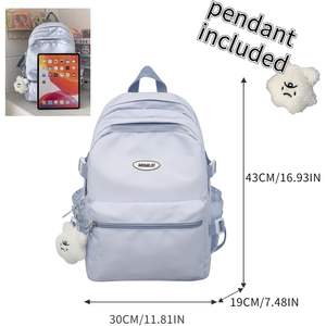 Mochila Impermeable Kawaii con Accesorios Lindos, Mochila Casual de 20L para Portátil de hasta 14.9 Pulgadas, Mochila de Viaje para Mujer - Product Image 3