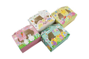 24 Cajas <span class=keywords><strong>de</strong></span> Regalo para Dulces <span class=keywords><strong>de</strong></span> Pascua con Asa y Ventana, Contenedores para Huevos, Decoración para Fiestas Escolares y del Hogar - Product Image 4