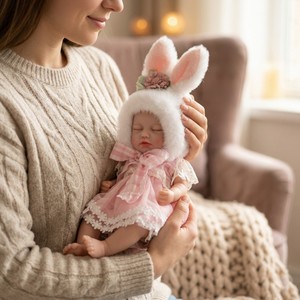 Muñeca reborn de silicona sólida de 12 pulgadas con tacto realista, se estira cuando cierra los ojos, como un bebé de verdad. - Product Image 2