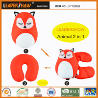 Coussin de voyage 2-en-1 en forme de chat et peluche, doux et confortable pour enfants et adultes, idéal pour la maison, la voiture, l'avion, décoration mignonne, cadeau