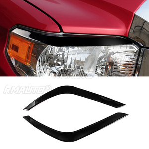 ฝาครอบตกแต่งขอบไฟหน้าสีดำ 1 คู่ สำหรับ Toyota Tundra ปี 2014 2015 2016 2017 2018 สติ๊กเกอร์ติดรถยนต์ ฝาครอบตกแต่งขอบไฟหน้า - Product Image 1
