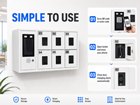 Casier de stockage intelligent multi-portes avec reconnaissance faciale et empreintes digitales pour téléphones portables, fabriqué en Chine