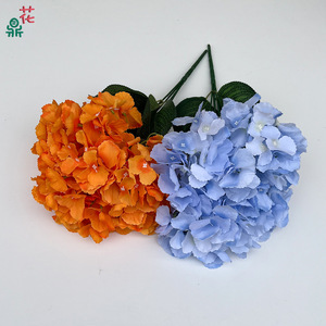 Hydrangeas artificiels en soie faits à la main, décoration de mariage, bouquet à 27 pétales et cinq têtes pour allée et arrangement mural d'hôtel - Product Image 2