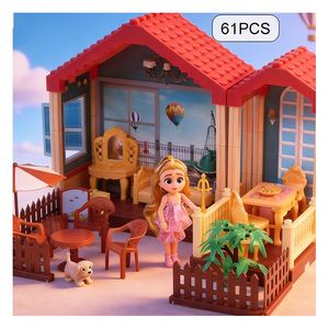 Large <b>Plastic</b> <b>Kitchen</b> Toys Set with Furniture Accessories Mansion Villa Pretend Play Creative Gift for Kids - Product Image 6