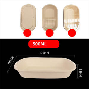 Boîte à lunch en paille de blé dégradable Emballage écologique Livraison d'aliments à emporter Boîtes à gâteaux jetables Logo personnalisé Brun XL - Product Image 5