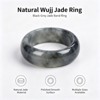 Bague en jadéite noire naturelle, type A, bague unisexe en jade pour hommes et femmes, bijoux en gros, cadeau