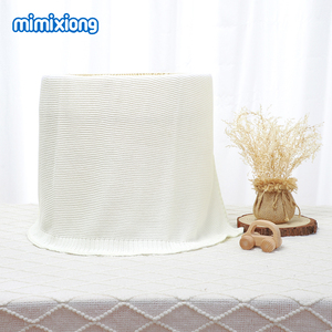 New Arrival Mimixiong OEKO Tex Handmade Shell Edge Solid Color Newborn <strong>Baby</strong> Swaddle <strong>Bedding</strong> <strong>Baby</strong> Knitted Blankets - Product Image 4