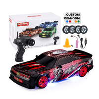 Voiture RC de drift 4x4 haute vitesse à l'échelle 1/24, prête à rouler, télécommande 2,4 GHz, lumières LED, jouet pour enfant