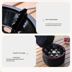 موقد غاز صغير محمول للتخييم، مناسب للطهي والمشي لمسافات طويلة في الهواء الطلق، تصميم فولاذي مقاوم للرياح وقابل للطي تلقائيًا لسياحة التخييم - Product Image 5