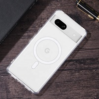 Étui de téléphone magnétique transparent antichoc et anti-rayures en TPU PC pour Google Pixel 7 Pro/7A/7/8