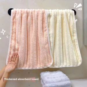 Serviettes en polaire corail 100% coton, douces, épaisses et absorbantes pour la maison, pour le lavage du visage des femmes et des hommes, serviettes de douche sans peluches - Product Image 4