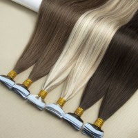 Salon comme bande dans l'extension de cheveux 100% cheveux humains 4*0.8 cheveux bruts longue dernière bande dans les extensions humaines